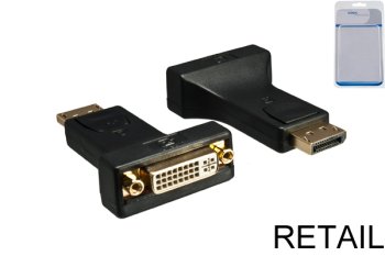 Adapter DisplayPort male to DVI-D female , sw DisplayPort 1.1 - DVI-D male 24+5, black