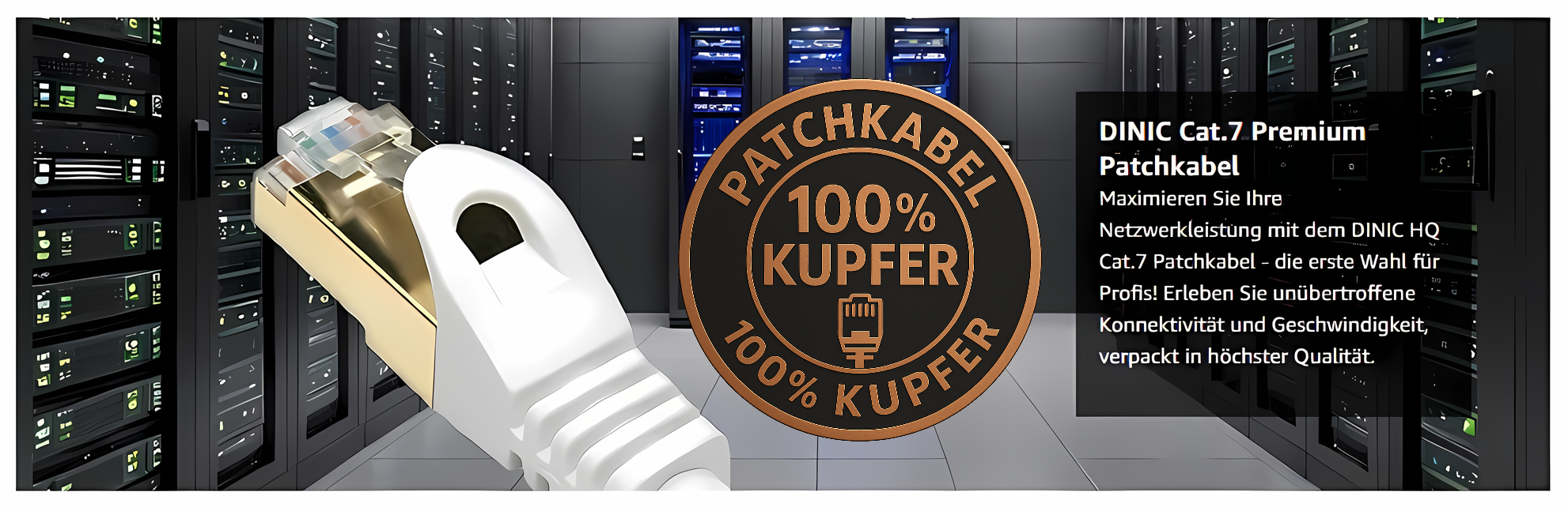 DINIC Cat.7 Patchkabel – 100% Kupfer-Innenleiter (CU)