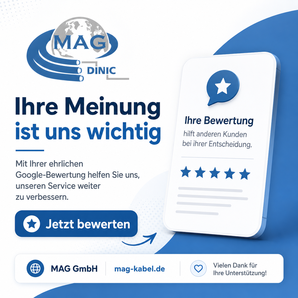 MAG GmbH und mag-kabel.de bitten um eine ehrliche Google-Bewertung