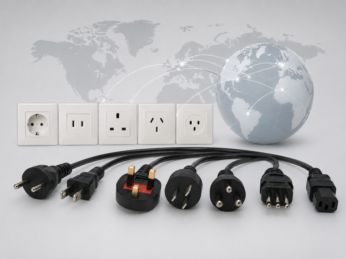 Symbolbild internationale Netzkabel