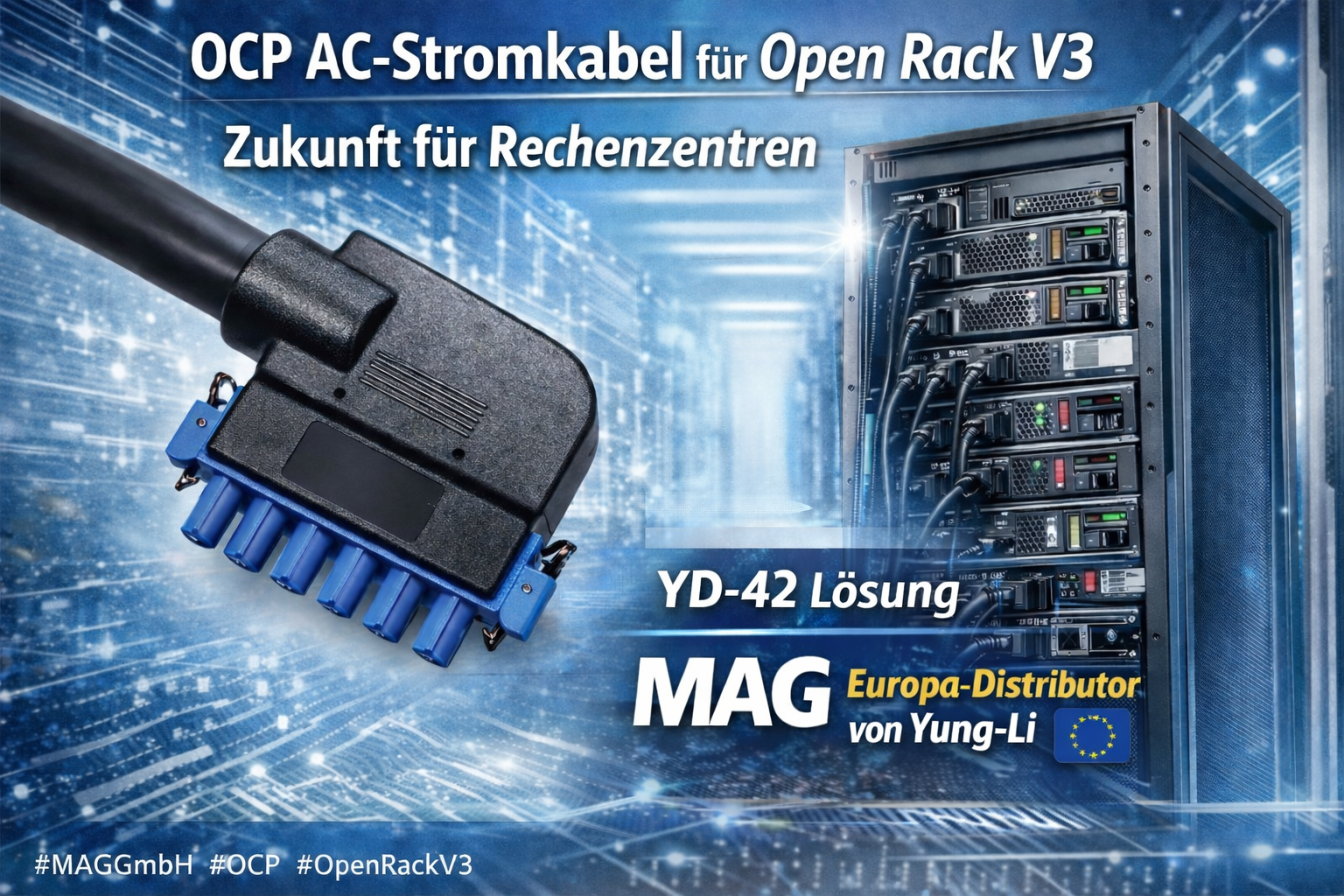 OCP AC-Stromkabel für Open Rack V3 mit YD-42 Lösung von Yung-Li
