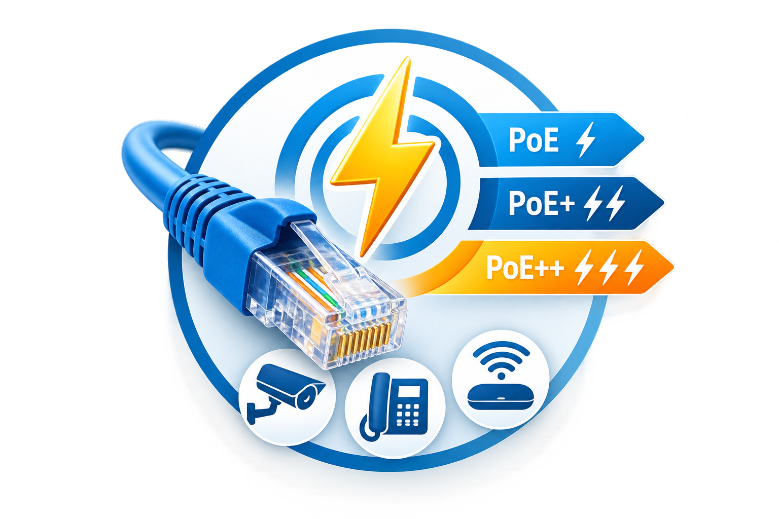 PoE, PoE Plus und PoE Plus Plus Netzwerkkabel