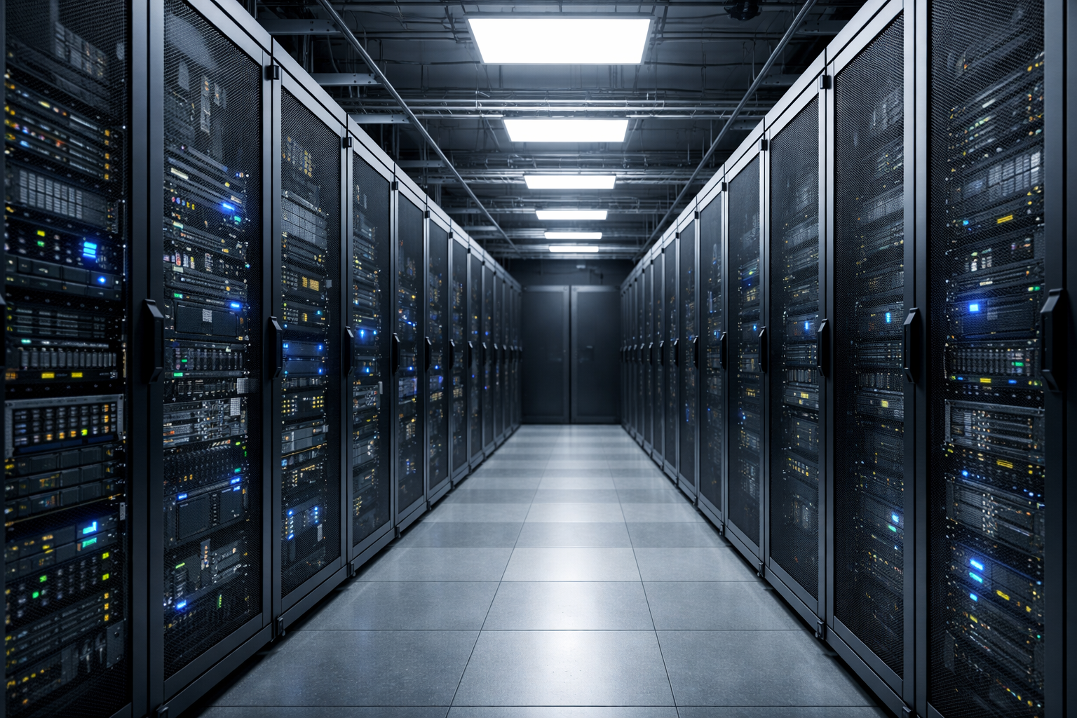 Rechenzentrum mit Rack-Infrastruktur für OCP AC-Stromkabel und Open Rack V3