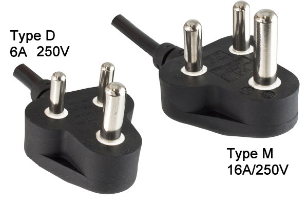Vergleich Indien Stecker Typ D und Typ M