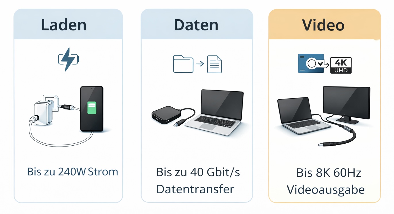 USB-C Kabel richtig wählen: Laden, Daten und Video im Überblick