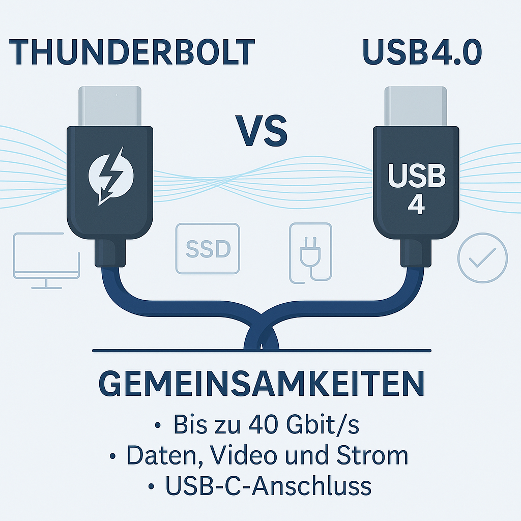 Thunderbolt und USB4 Vergleich Infografik