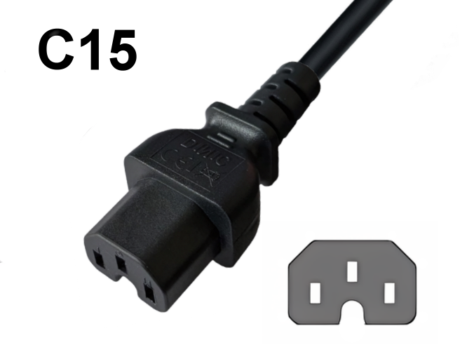 IEC 60320 C15 Warmgerätestecker Anschluss