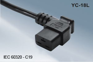 IEC 60320 C19 Kaltgerätekupplung YC-18L – abgewinkelt