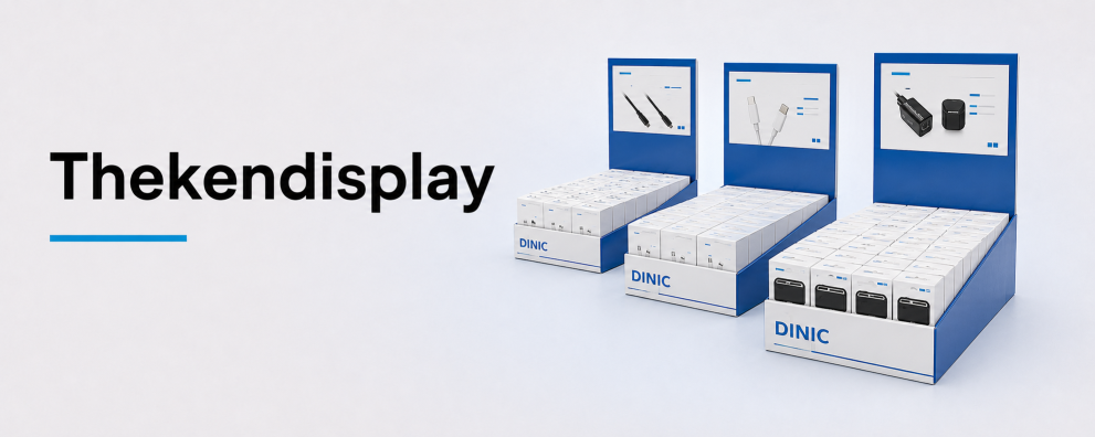 DINIC Thekendisplays für USB-C-Kabel und Ladezubehör im Fachhandel