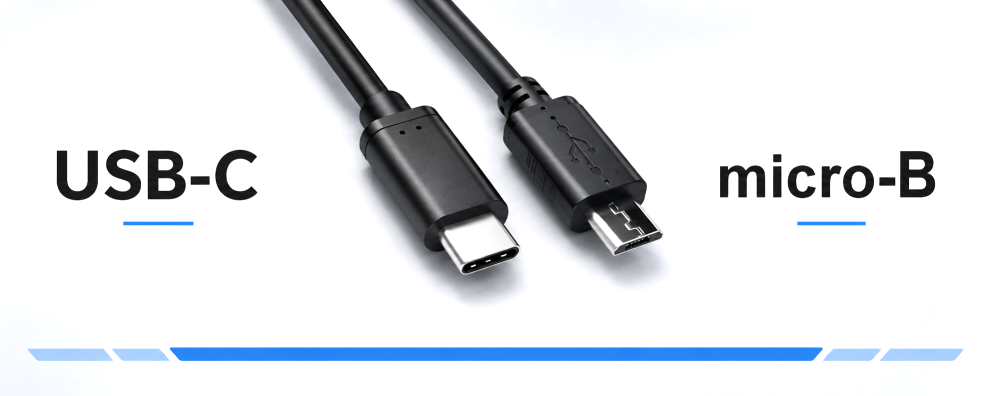 DINIC USB-C auf Micro-B 2.0 Kabel mit den passenden Steckerformen