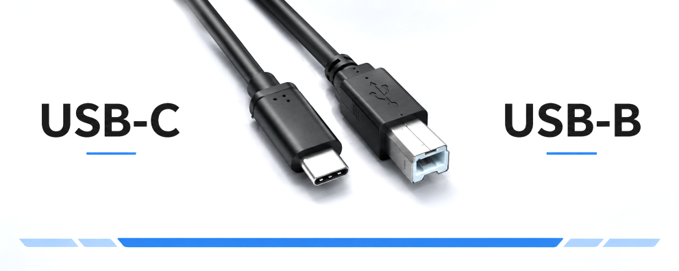 DINIC USB-C auf USB-B Kabel mit beiden Steckerformen
