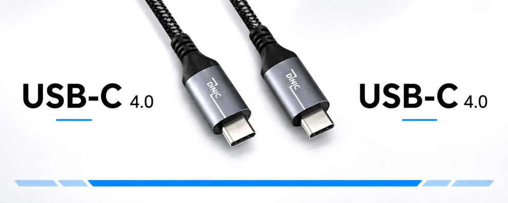 DINIC USB4-Kabel mit USB-C-Steckern und Geflechtmantel