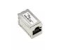 Preview: DINIC RJ45 Cat.6A/5e coupler Bu. to Bu. bulk RJ45 Bu./Bu., shielded, full metal