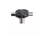 Preview: DINIC 2x coaxial plug to coaxial coupling, for connecting 2 TV sets to 1 aerial socket, metal