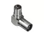 Preview: DINIC coaxial angle adapter 90°, metal housing coaxial plug to coaxial coupling