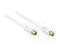 Preview: Coaxial antenna cable male to female, gold plated, quad shielded, white, length 5.00m, box
