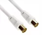Preview: Coaxial antenna cable, shielding 120dB, gold-plated, quadruple shielded, white, DINIC box with Euro hole, length 3.50m Preview: Coaxial antenna cable, shielding 120dB, gold-plated, quadruple shielded, white, DINIC box with Euro hole, length 3.50m