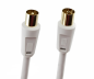 Preview: Coaxial antenna cable, shielding 120dB, gold-plated, quadruple shielded, white, DINIC box with Euro hole, length 2.50m