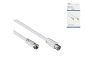 Preview: DINIC SAT-adapterkabel, F-stekker naar coaxkoppeling, wit, DINIC-doos met Euro-gat, lengte 2,50m