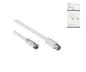 Preview: DINIC SAT Adapterkabel, F-Stecker auf Koax Kupplung, weiß, DINIC Box mit Euroloch, Länge 2,50m
