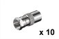 Preview: Adapter F plug to coax coupling (IEC), quantity: 10 pieces, DINIC polybag