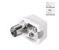 Preview: DINIC coaxial elbow coupling plastic (slim), screw fastening, connection to coaxial cable, DINIC box with Euro hole