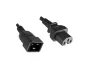 Preview: Hot appliance cable C15 to C20, 1mm², extension, VDE, black, length 1.80m Preview: Hot appliance cable C15 to C20, 1mm², extension, VDE, black, length 1.80m