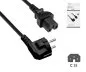 Preview: Cavo di rete Europa CEE 7/7 90° a C15, 1mm², CEE 7/7 90°/IEC 60320 a C15, VDE, nero, scatola DINIC con foro Euro, lunghezza 1,80m
