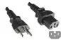 Preview: Power cord Switzerland type J (partly insulated) to C15 warmers, 1mm², approval: SEV, black, length 1,80m