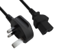 Preview: Мрежов кабел England UK тип G 10A към C15, 1mm², одобрение: ASTA, черен, дължина 1.80m