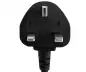 Preview: Cable de red Inglaterra UK tipo G 10A a C15, 1mm², homologación: ASTA, negro, longitud 1,80m
