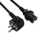 Preview: Cabo de rede CEE 7/7 90° para ficha de aparelho quente C15, 1mm², VDE, preto, comprimento 5,00m
