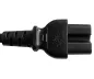 Preview: Cabo de rede CEE 7/7 90° para ficha de aparelho quente C15, 1mm², VDE, preto, comprimento 5,00m