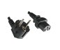 Preview: Power Cord CEE 7/7 90° to hot appliance plug C15, 1mm², VDE, black, length 1,80m, DINIC box
