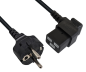 Preview: Netzkabel CEE 7/7 auf C19 90°, 1mm², VDE, schwarz, Länge 1,80m