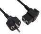 Preview: Netzkabel CEE 7/7 auf C19 90°, 1mm², VDE, schwarz, Länge 1,80m