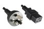 Preview: Cable de alimentación China tipo I (16A) a C19, 1,5 mm², homologación: CCC, negro, longitud 3,00 m