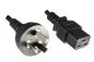 Preview: Power cable China type I (16A) to C19, 1,5mm², approval: CCC, black, length 3,00m