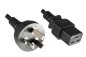 Preview: Mains cable China type I (16A) to C19, 1.5mm², approval: CCC, black, length 1.80m