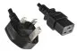 Preview: Power cord England UK type G 13A to C19, 1,5mm², Approval: ASTA/SASO/HK , black, length 1,80m