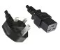Preview: Mains cable England UK type G 13A to C19, 1.5mm², approval: ASTA /SASO /HK , black, length 1.80m