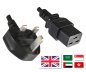 Preview: Cabo de rede Inglaterra Reino Unido tipo G 13A para C19, 1,5mm², aprovação: ASTA /SASO /HK , preto, comprimento 1,80m
