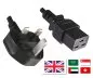 Preview: Mains cable England UK type G 13A to C19, 1.5mm², approval: ASTA /SASO /HK , black, length 1.80m