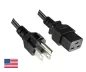 Preview: Netzkabel Amerika USA NEMA 5-15P, Typ B auf C19, AWG16, SJT, Zulassungen: UL/CSA, schwarz, Länge 1,80m