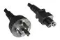 Preview: Power Cord Argentina Type I to C5, 0,75mm², Approval: UL de ARG, black, length 1,80m