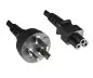 Preview: Mains cable Argentina type I to C5, 0.75mm², approval: UL de ARG, black, length 1.80m Preview: Mains cable Argentina type I to C5, 0.75mm², approval: UL de ARG, black, length 1.80m