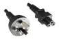 Preview: Netzkabel China Typ I auf C5, 0,75mm², 1,8m CHN 3pin/IEC 60320-C5, CCC, schwarz