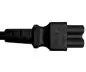 Preview: Voedingskabel China type I naar C5, 0,75mm², CHN 3pin/IEC 60320-C5, CCC, zwart, lengte 1,80m