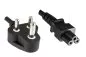Mobile Preview: Power cable India type D to C5, 0.75mm², 2.5A, approval: BIS, black, length 1.80m