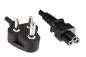 Preview: Power cable India type D to C5, 0.75mm², 2.5A, approval: BIS, black, length 1.80m